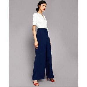 Ted Baker Elegant White and Navy Jumpsuit